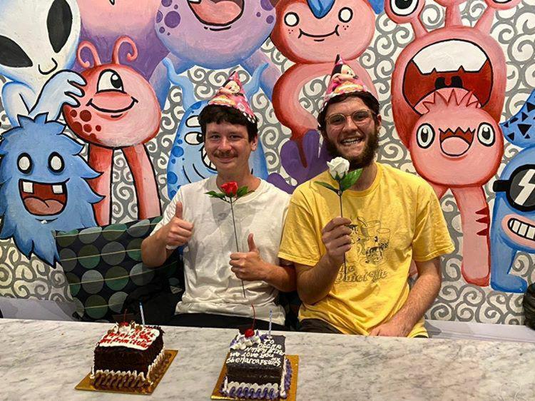 Ostello Stellar Capsules Seminyak Esterno foto The creators of the series, Pendleton Ward and Patrick McHale, at the 2019 Cartoon Network Studio Tour